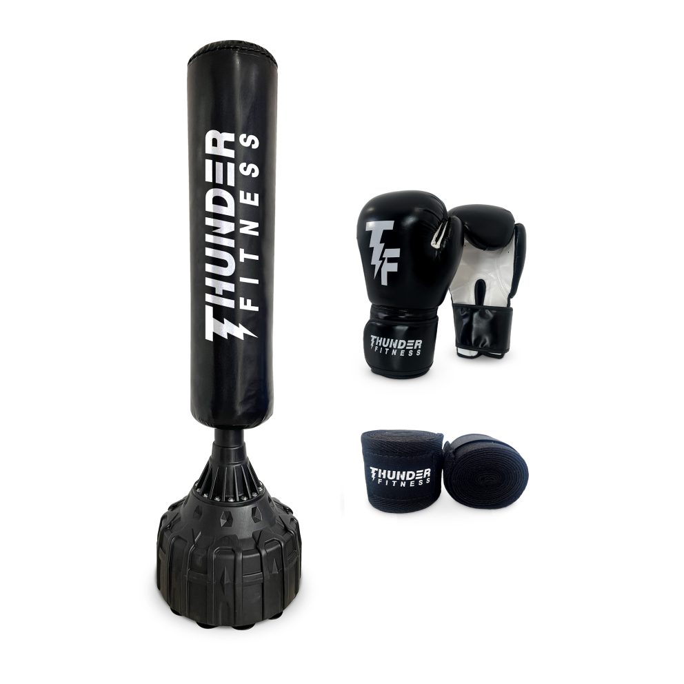Free Standing Punching Bag & Boxing Gloves & Boxing Wraps Set